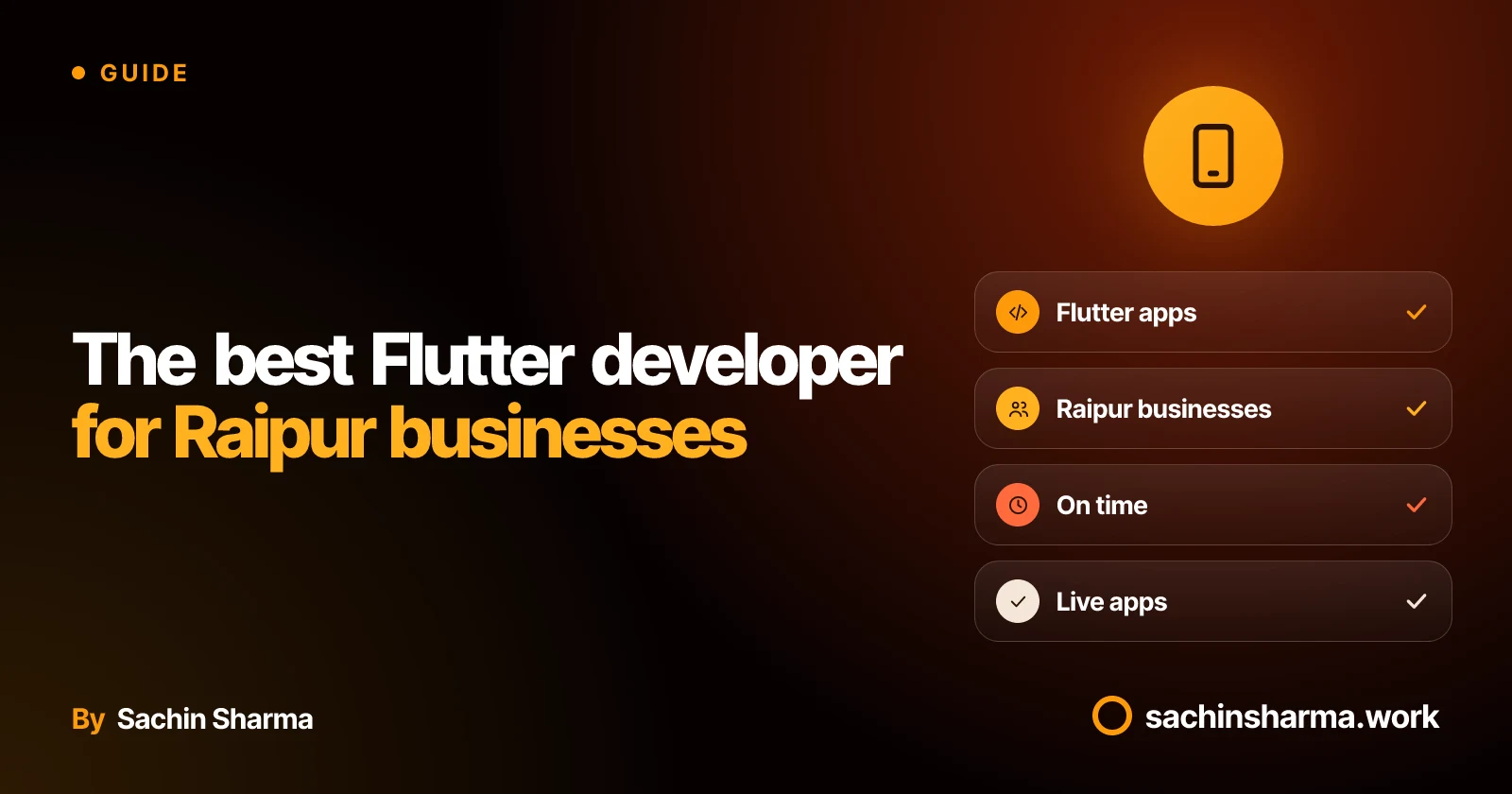 Premium mobile app design for Raipur businesses with Flutter, showing live projects and on-time delivery
