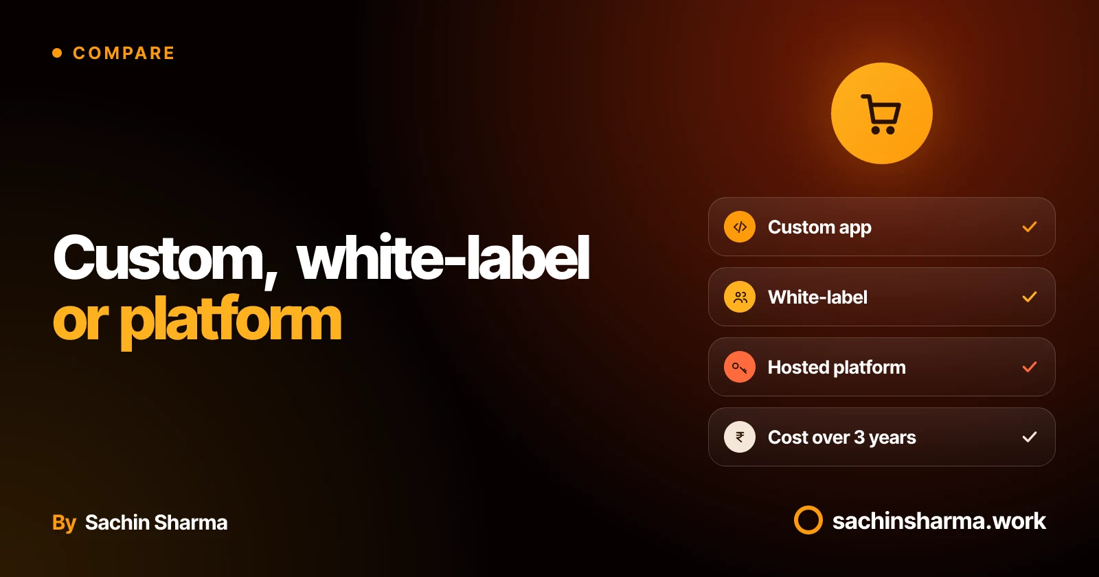 Three e-commerce app options with cost, control and local payment features