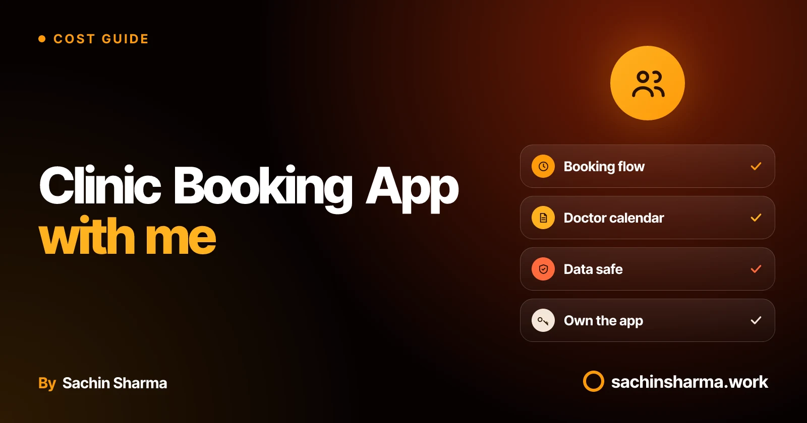 Clinic booking app: patients book, doctors manage, data secure, you own it